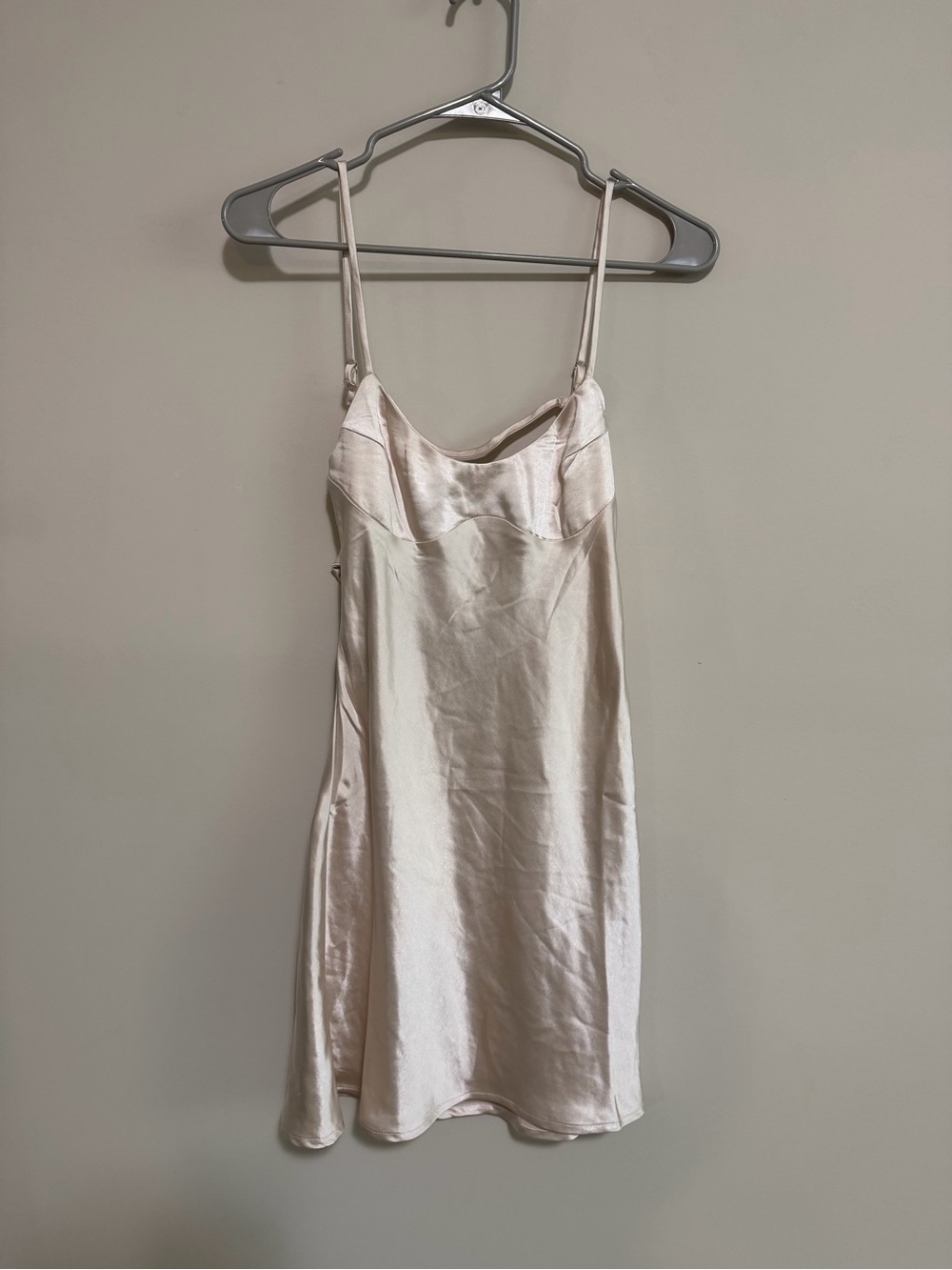 Princess Polly Ivory Satin Slip Dress with Adjustable Straps